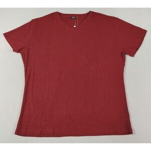 Coofandy Sweater Mens 2XL Red Short Sleeve V Neck Stretch Knit Basic Casual